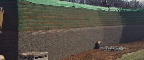 Rock-face and Dirt-face retaining wall